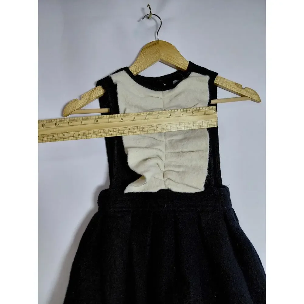 Hilda Henri Wool Dress Black White Colorblock Sleeveless Knee Length Size 10